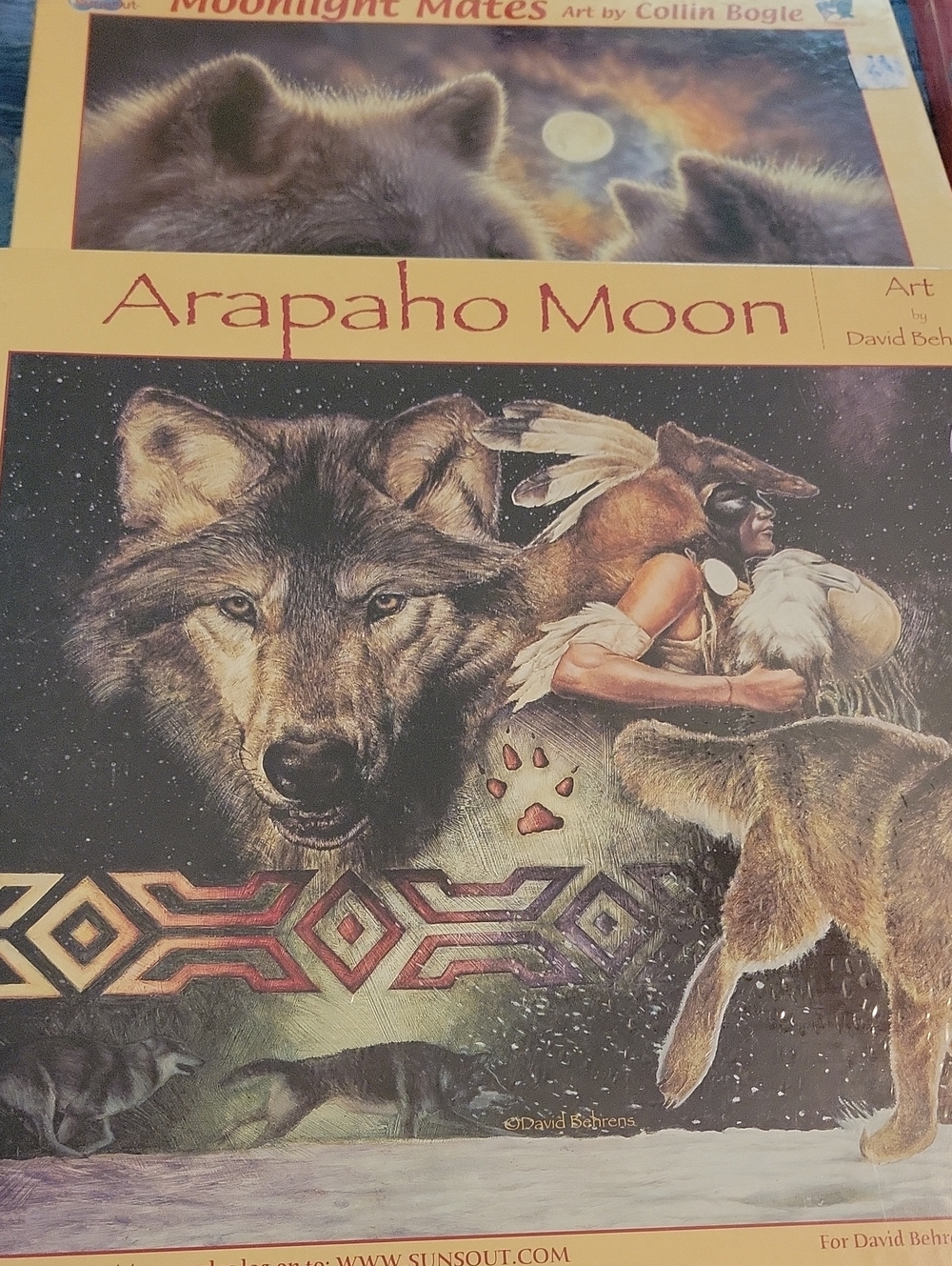 Arapaho Moon Wolf Puzzle And Moonlight Mates Wolf Puzzle
